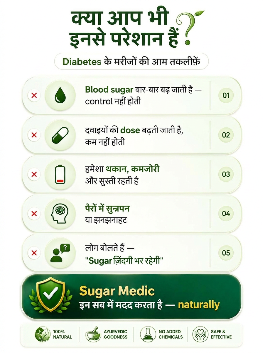 Diabetes ke marizon ki aam takleefein — Sugar Medic naturally madad karta hai